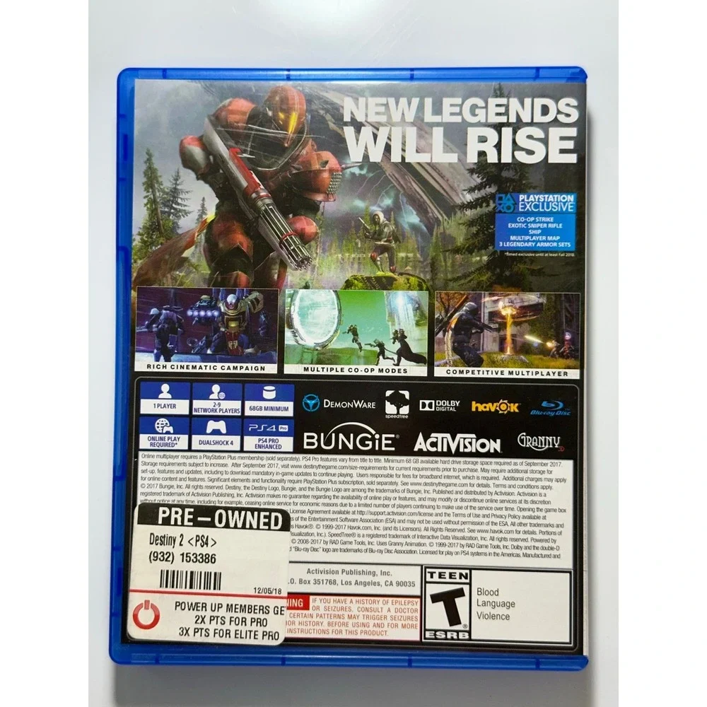 Destiny 2 (PlayStation 4 PS4)‎ COMPLETE CIB